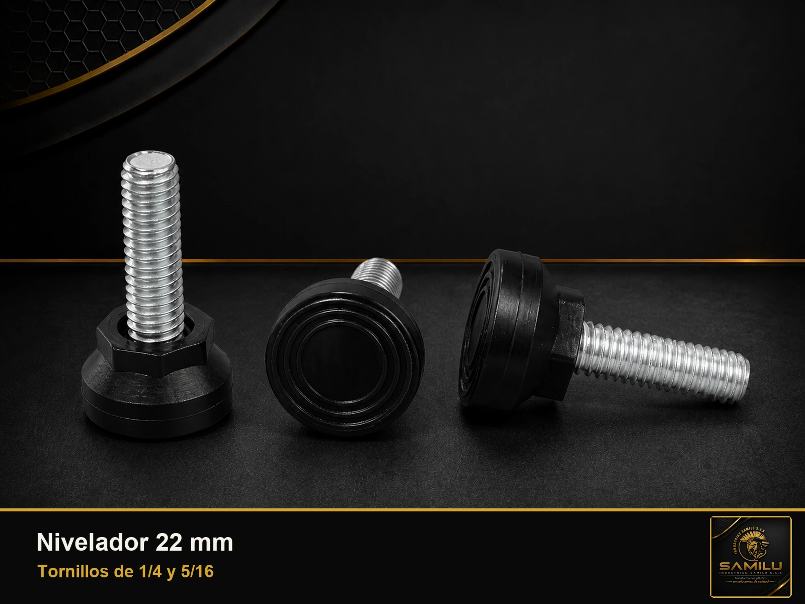 Producto Nivelador 22 mm con tornillo fabricado por Industrias Samilu
